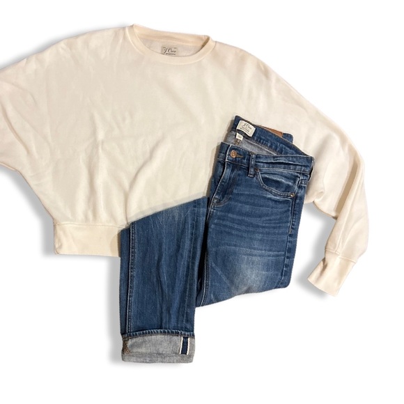 J. Crew Women’s Vintage Fleece Batwing Sweatshirt Natural - Picture 6 of 16